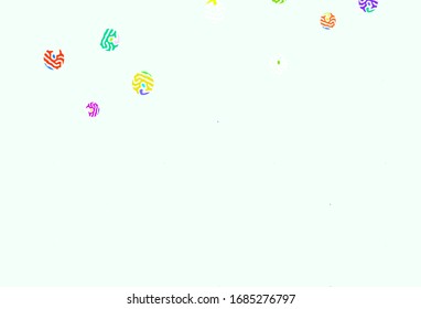 Light Multicolor vector pattern with spheres. Glitter abstract illustration with blurred drops of rain. Design for poster, banner of websites.