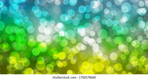 Light Multicolor vector pattern with spheres. Abstract illustration with colorful spots in nature style. Pattern for booklets, leaflets.