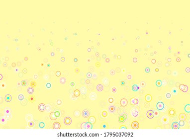 Light Multicolor vector pattern with spheres. Glitter abstract illustration with blurred drops of rain. Design for poster, banner of websites.