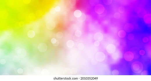 Light Multicolor vector pattern with spheres. Abstract illustration with colorful spots in nature style. Pattern for business ads.
