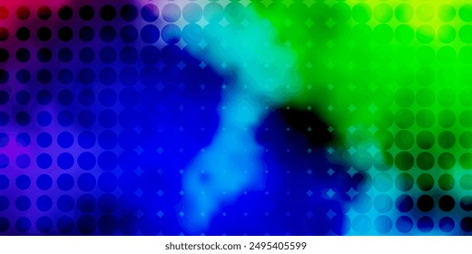Light Multicolor vector pattern with spheres. Illustration with set of shining colorful abstract spheres. Pattern for wallpapers, curtains.