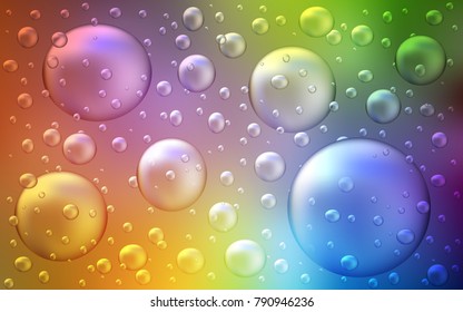 Light Multicolor vector pattern with spheres. Blurred decorative design in abstract style with bubbles. Pattern can be used as texture of water, rain drops.