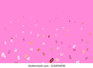 Light Multicolor vector pattern with symbols of currency. Colored symbols of currency on white background. Template for ads of currency markets, bank loans.