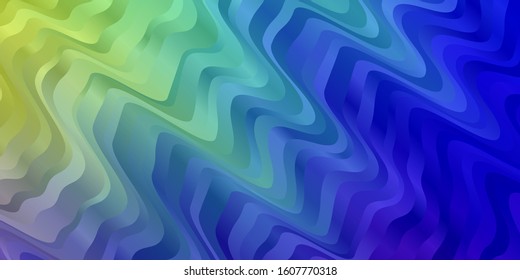 Light Multicolor vector pattern with wry lines. Colorful illustration in circular style with lines. Template for cellphones.