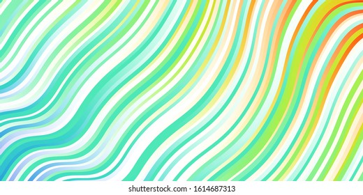 Light Multicolor vector pattern with wry lines. Abstract illustration with bandy gradient lines. Template for cellphones.