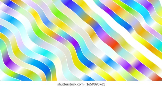 Light Multicolor vector pattern with wry lines. Colorful illustration in circular style with lines. Pattern for ads, commercials.