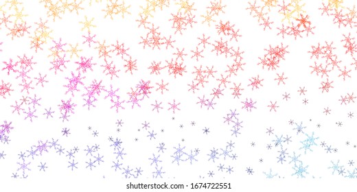 Light Multicolor vector pattern with wry lines. Colorful illustration with curved lines. Pattern for booklets, leaflets.