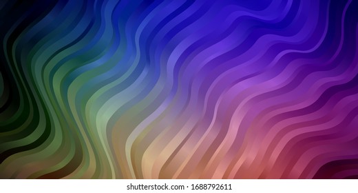 Light Multicolor vector pattern with wry lines. Brand new colorful illustration with bent lines. Best design for your posters, banners.