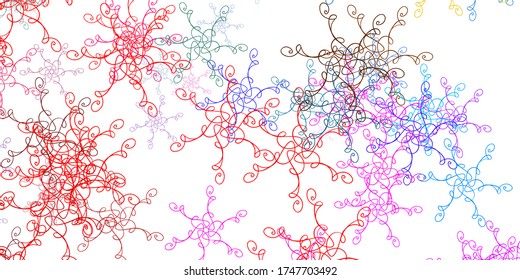 Light Multicolor vector pattern with wry lines. Bright sample with colorful bent lines, shapes. Pattern for websites, landing pages.