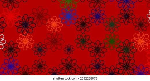 Light Multicolor vector pattern with wry lines. Abstract illustration with gradient bows. Pattern for booklets, leaflets.