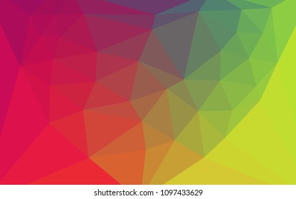 Light Multicolor vector polygon abstract layout with a heart in a centre. Polygonal illustration, which consists of triangles. A completely new design for your leaflet.