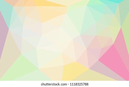 Light Multicolor vector polygon abstract background with a heart in a centre. Illustration in Origami style with gradient. Polygonal design for your web site.