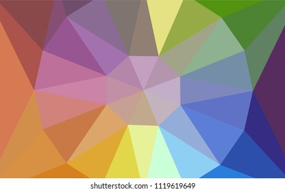 Light Multicolor vector polygon abstract layout with a gem in a centre. Shining colorful illustration with triangles. Brand new style for your business design.