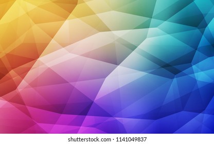 Light Multicolor vector polygon abstract background. Triangular geometric sample with gradient.  Textured pattern for your backgrounds.