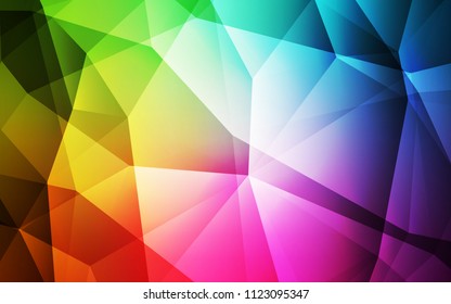 Light Multicolor vector polygonal background. Shining colorful illustration with triangles. Best triangular design for your business.