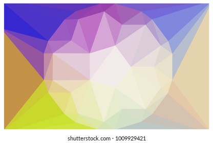 Light Multicolor vector polygonal illustration, which consist of triangles with a gemstone in center. Triangular design of a huge diamond for your business. Creative geometric background of gems.