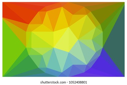Light Multicolor vector polygonal illustration, which consist of triangles with a gemstone in center. Triangular design of a huge diamond for your business. Creative geometric background of gems.