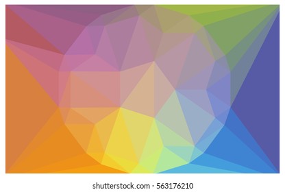 Light Multicolor vector polygonal illustration, which consist of triangles with a gemstone in center. Triangular design of a huge diamond for your business. Creative geometric background of gems.