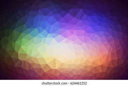 Light Multicolor vector polygonal illustration, which consist of triangles. Triangular design for your business. Creative geometric background in Origami style with gradient