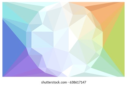 Light Multicolor vector polygonal illustration, which consist of triangles with a gemstone in center. Triangular design of a huge diamond for your business. Creative geometric background of gems.
