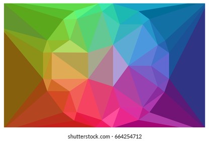 Light Multicolor vector polygonal illustration, which consist of triangles with a gemstone in center. Triangular design of a huge diamond for your business. Creative geometric background of gems.