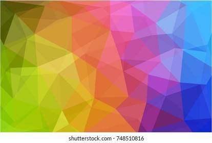 Light Multicolor vector polygonal illustration, which consist of triangles. Triangular design for your business. Creative geometric background in Origami style with gradient