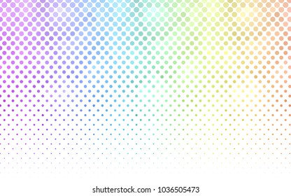 Light Multicolor vector red banner with set of circles, dots. Donuts Background. Creative Design Template. Technological halftone illustration.