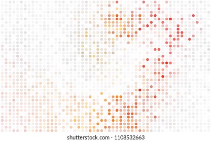 Light Multicolor vector red banner with set of circles, dots. Donuts Background. Creative Design Template. Technological halftone illustration.