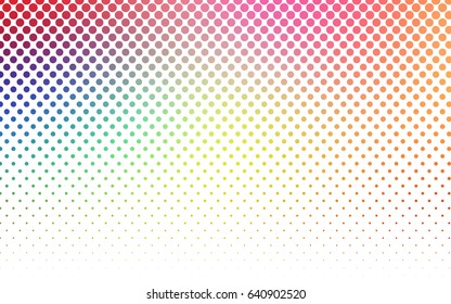 Light Multicolor vector red banner with set of circles, dots. Donuts Background. Creative Design Template. Technological halftone illustration.