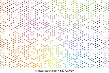 Light Multicolor vector red banner with set of circles, dots. Donuts Background. Creative Design Template. Technological halftone illustration.