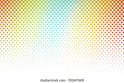 Light Multicolor vector red banner with set of circles, dots. Donuts Background. Creative Design Template. Technological halftone illustration.