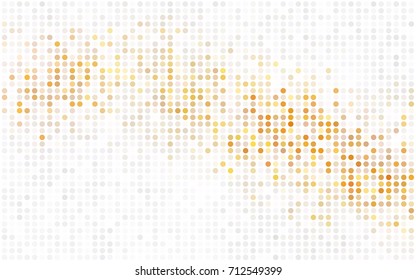 Light Multicolor vector red banner with set of circles, dots. Donuts Background. Creative Design Template. Technological halftone illustration.