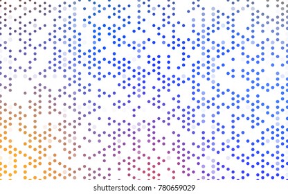 Light Multicolor vector red banner with set of circles, dots. Donuts Background. Creative Design Template. Technological halftone illustration.