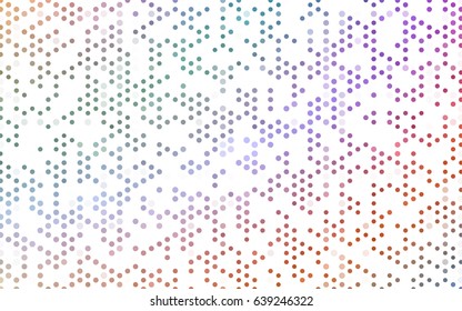 Light Multicolor vector red pattern of geometric circles, shapes. Colorful mosaic banner. Geometric background with colored disks.