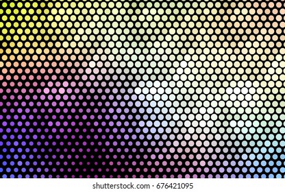 Light Multicolor vector red pattern of geometric circles, shapes. Colorful mosaic banner. Geometric background with colored disks.