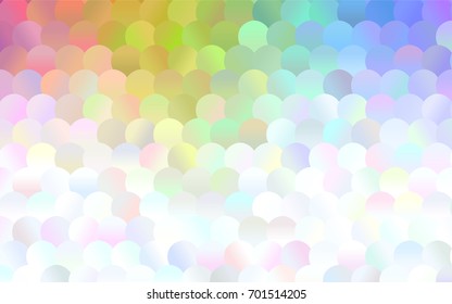 Light Multicolor vector red pattern of geometric circles, shapes. Colorful mosaic banner. Geometric background with colored disks.