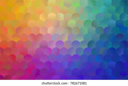 Light Multicolor vector red pattern of geometric circles, shapes. Colorful mosaic banner. Geometric background with colored disks.