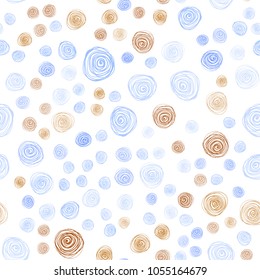 Light Multicolor vector seamless abstract doodle pattern. Flowers on blurred abstract background with gradient. Hand painted design for web, wrapping, wallpaper.