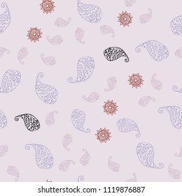 Light Multicolor vector seamless abstract background with leaves and flowers. Brand new colored illustration with leaves and flowers. Textured pattern for a website, banner.