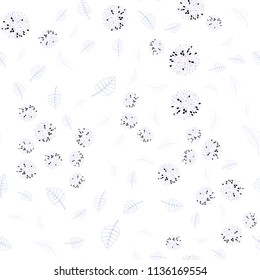 Light Multicolor vector seamless abstract design with leaves and flowers. Colorful abstract illustration with leaves in doodle style. Elegant pattern for your brand book.