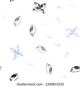 Light Multicolor vector seamless abstract pattern with leaves. Colorful abstract illustration with leaves in doodle style. Trendy design for wallpaper, fabric makers.