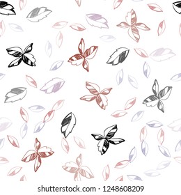 Light Multicolor vector seamless abstract background with leaves. New colorful illustration in doodle style with leaves. Trendy design for wallpaper, fabric makers.