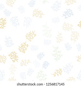 Light Multicolor vector seamless abstract backdrop with branches. Shining colored illustration with leaves and branches. Template for business cards, websites.