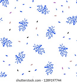 Light Multicolor vector seamless abstract background with leaves, branches. Colorful illustration in doodle style with leaves, branches. Pattern for trendy fabric, wallpapers.