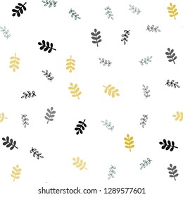 Light Multicolor vector seamless abstract background with leaves. leaves on elegant natural pattern with gradient. Template for business cards, websites.