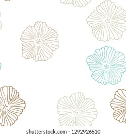 Light Multicolor vector seamless abstract pattern with flowers. Abstract illustration with flowers in doodles style. Design for textile, fabric, wallpapers.