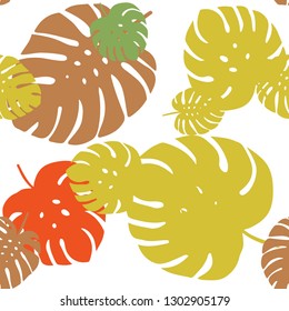 Light Multicolor vector seamless abstract pattern with leaves. Shining colored illustration with leaves in doodle style. Template for business cards, websites.