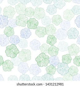 Light Multicolor vector seamless abstract design with flowers. Glitter abstract illustration with flowers. Pattern for design of fabric, wallpapers.