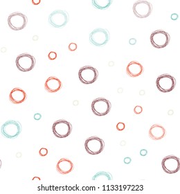 Light Multicolor vector seamless backdrop with dots. Illustration with set of shining colorful abstract circles. Completely new template for your brand book.