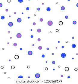Light Multicolor vector seamless backdrop with dots. Glitter abstract illustration with blurred drops of rain. Template for business cards, websites.
